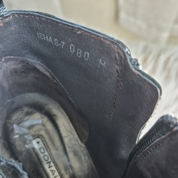 Donald J. Pliner Black Croc-Embossed Ankle Boots - Picture 6 of 14